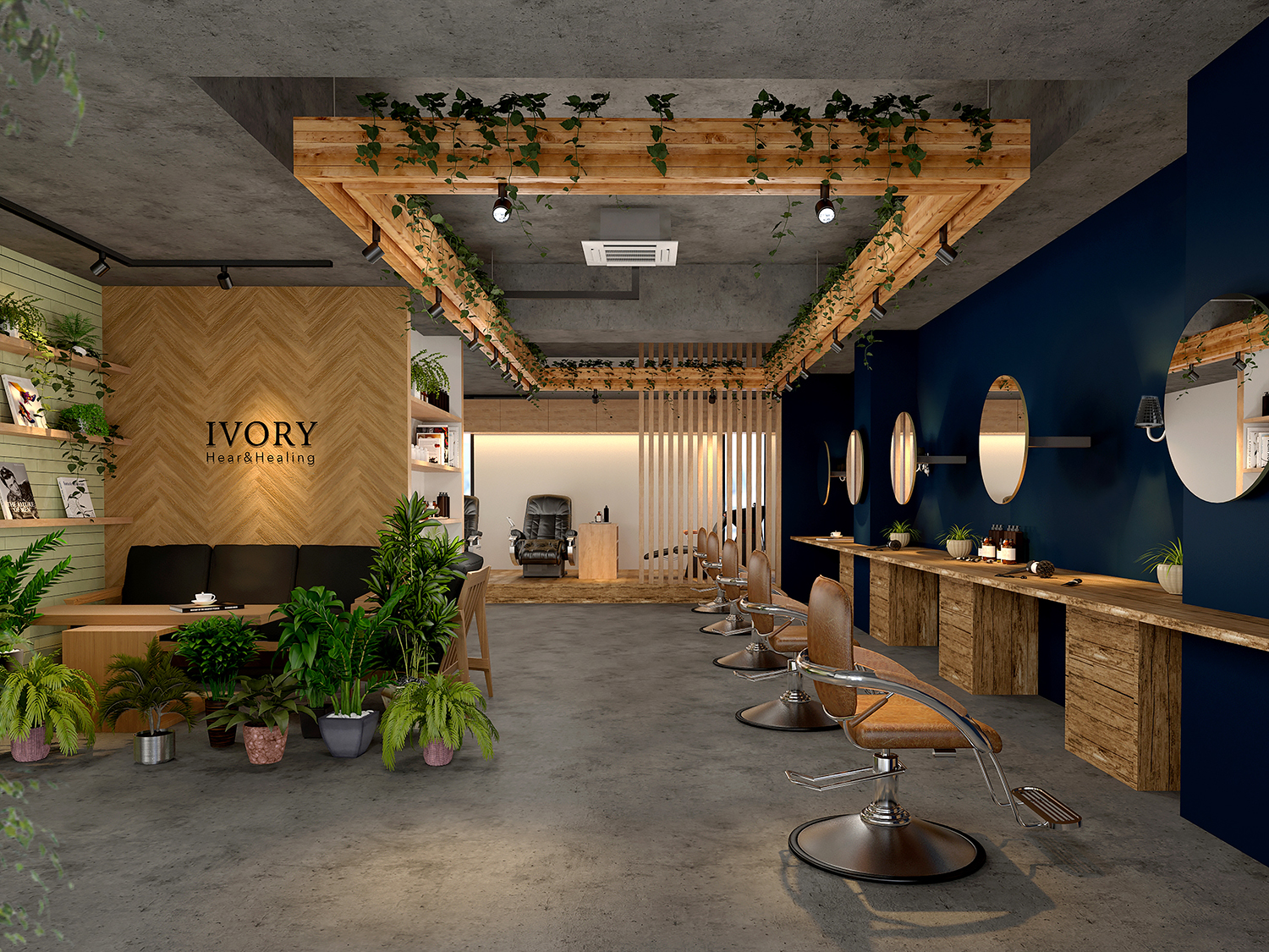 鎌倉のデザイン事務所クスクスが内装設計した美容室アイアム
